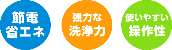 節電省エネ 強力な洗浄力 使いやすい操作性